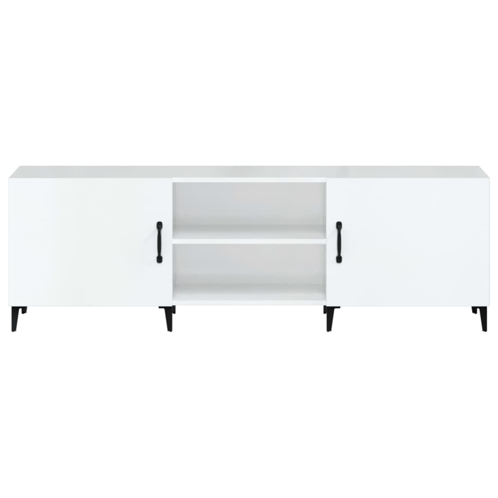 Έπιπλο Τηλεόρασης Γυαλ. Λευκό150x30x50εκ.Επεξεργασμένο Ξύλο