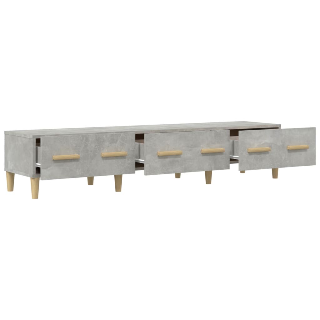 Έπιπλο Τηλεόρασης Γκρι Σκυροδέματος 150x34,5x30 εκ. Επεξ. Ξύλο