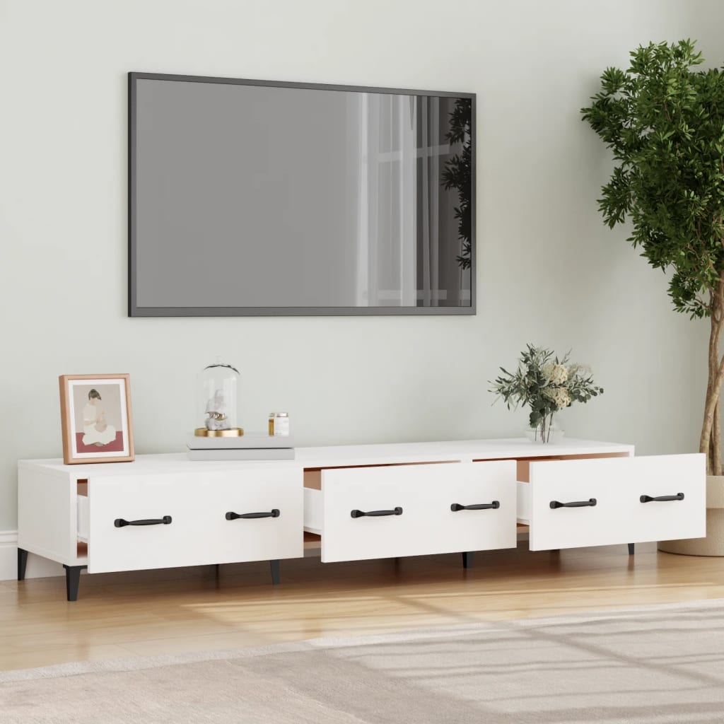 Έπιπλο Τηλεόρασης Λευκό 150x34,5x30 εκ. από Επεξεργασμένο Ξύλο