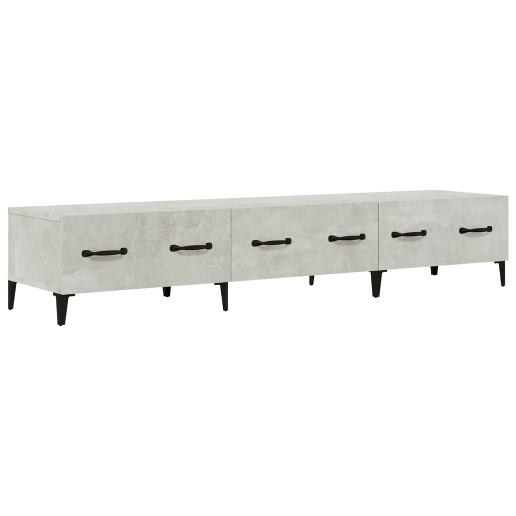 Έπιπλο Τηλεόρασης Γκρι Σκυροδέματος 150x34,5x30 εκ. Επεξ. Ξύλο