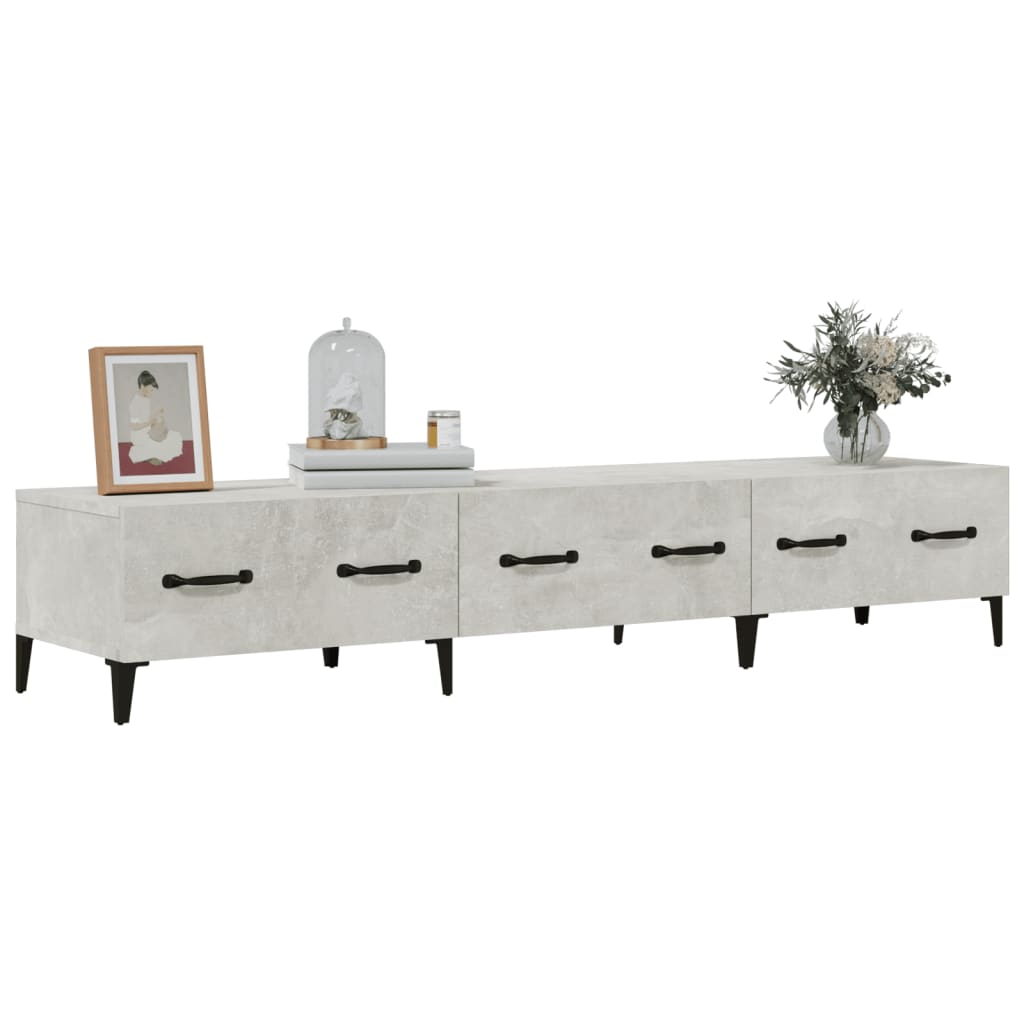 Έπιπλο Τηλεόρασης Γκρι Σκυροδέματος 150x34,5x30 εκ. Επεξ. Ξύλο