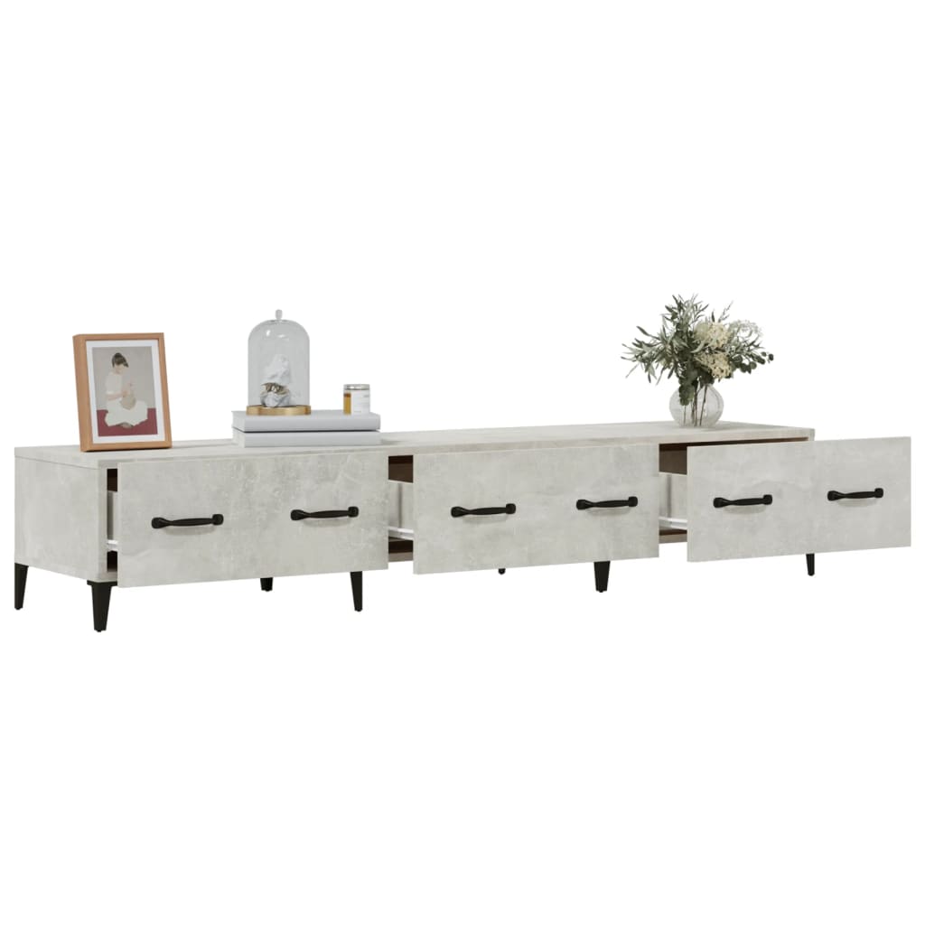 Έπιπλο Τηλεόρασης Γκρι Σκυροδέματος 150x34,5x30 εκ. Επεξ. Ξύλο
