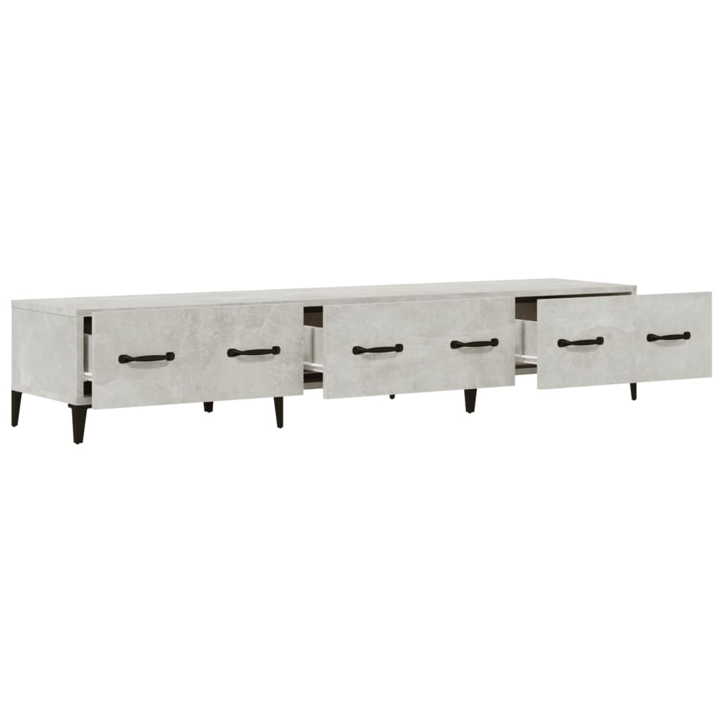 Έπιπλο Τηλεόρασης Γκρι Σκυροδέματος 150x34,5x30 εκ. Επεξ. Ξύλο