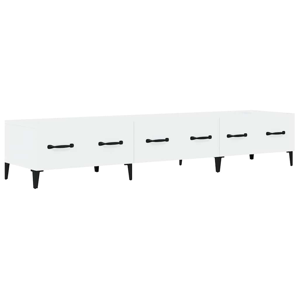 Έπιπλο Τηλεόρασης Γυαλ. Λευκό150x34,5x30εκ.Επεξεργασμένο Ξύλο