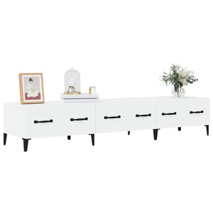 Έπιπλο Τηλεόρασης Γυαλ. Λευκό150x34,5x30εκ.Επεξεργασμένο Ξύλο