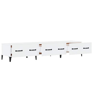 Έπιπλο Τηλεόρασης Γυαλ. Λευκό150x34,5x30εκ.Επεξεργασμένο Ξύλο
