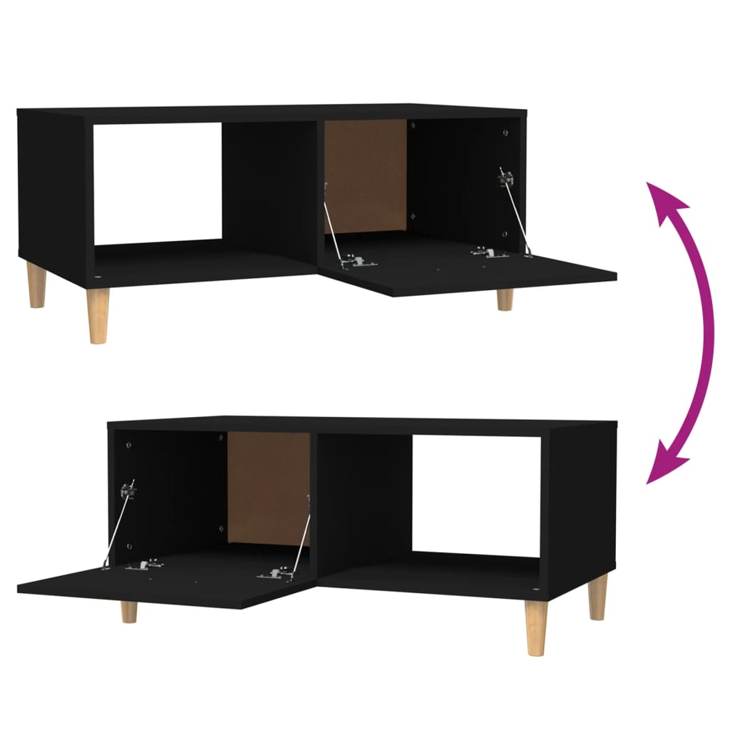 Τραπεζάκι Σαλονιού Μαύρο 89,5x50x40 εκ. από Επεξεργασμένο Ξύλο