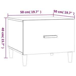Τραπεζάκι Σαλονιού Γυαλ. Λευκό 50x50x40 εκ. Επεξεργασμένο Ξύλο