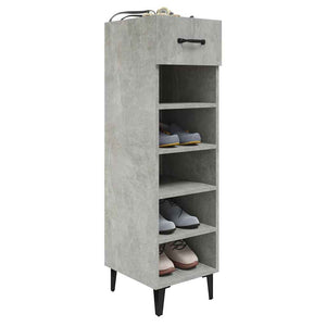 Παπουτσοθήκη Γκρι Σκυροδέματος 30x35x105 εκ. Επεξεργασμένο Ξύλο