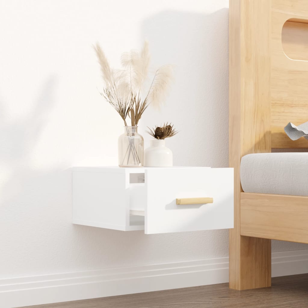 Κομοδίνο Επιτοίχιο Λευκά 35 x 35 x 20 εκ. - Pakobazaar