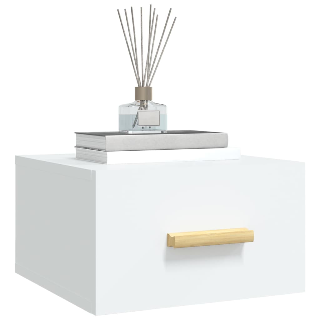 Κομοδίνα Επιτοίχια 2 τεμ. Λευκά 35x35x20 εκ.