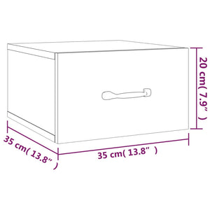 Κομοδίνα Επιτοίχια 2 τεμ. Μαύρα 35 x 35 x 20 εκ.