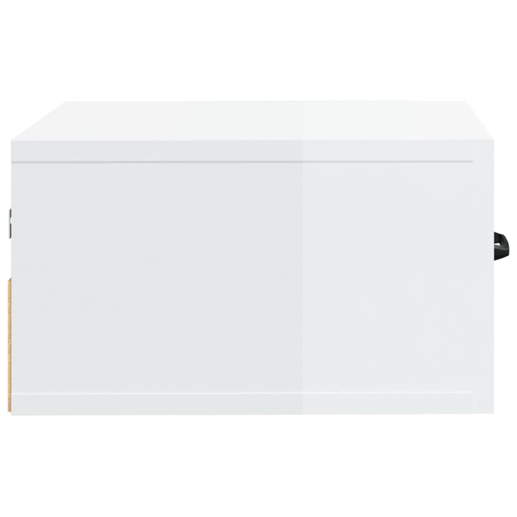 Κομοδίνο Επιτοίχιο Γυαλιστερό Λευκό 35 x 35 x 20 εκ. - Pakobazaar