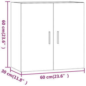 Ντουλάπι Τοίχου Γκρι Σκυρ. 60x30x60 εκ. Επεξεργασμένο Ξύλο