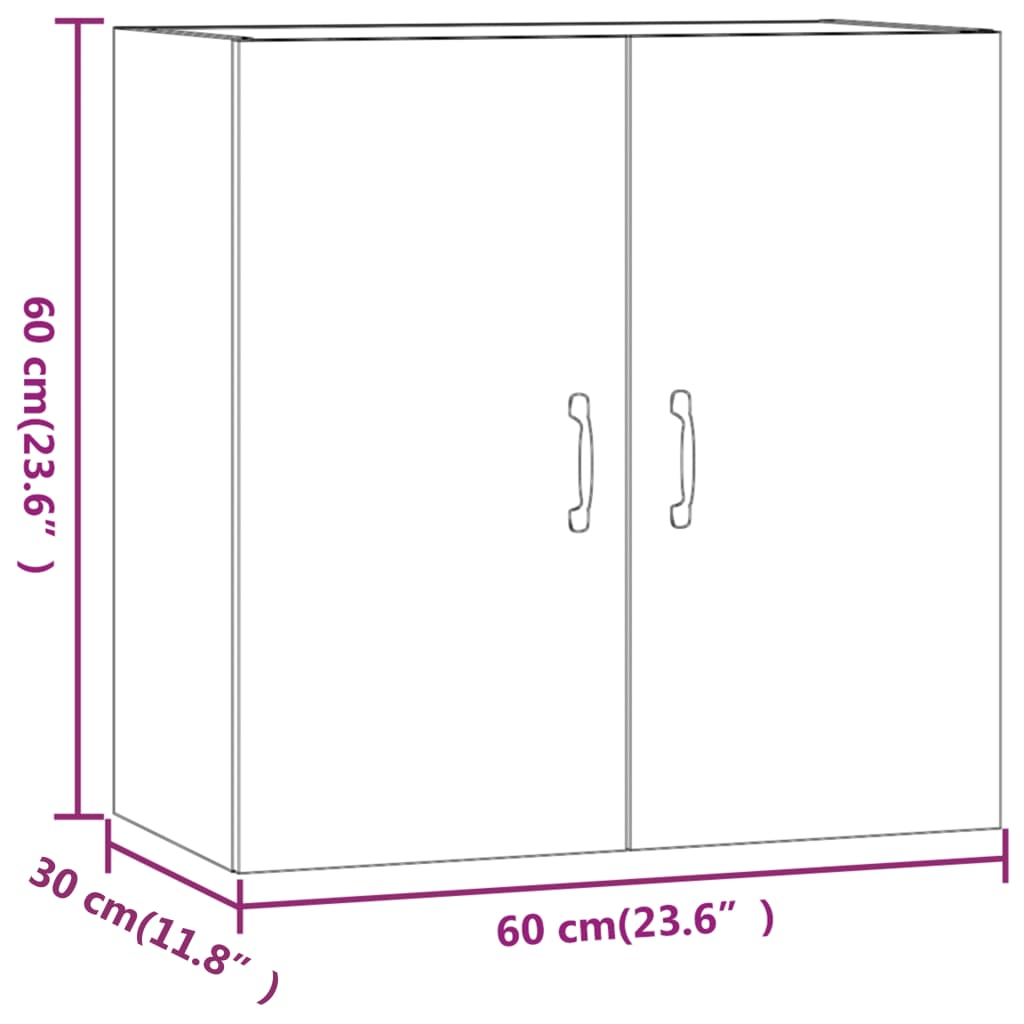 Ντουλάπι Τοίχου Sonoma Δρυς 60x31x60 εκ. Επεξεργασμένο Ξύλο - Pakobazaar