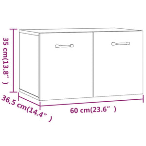 Ντουλάπι Τοίχου Γυαλιστερό Λευκό 60x36,5x35 εκ. Επεξεργ. Ξύλο