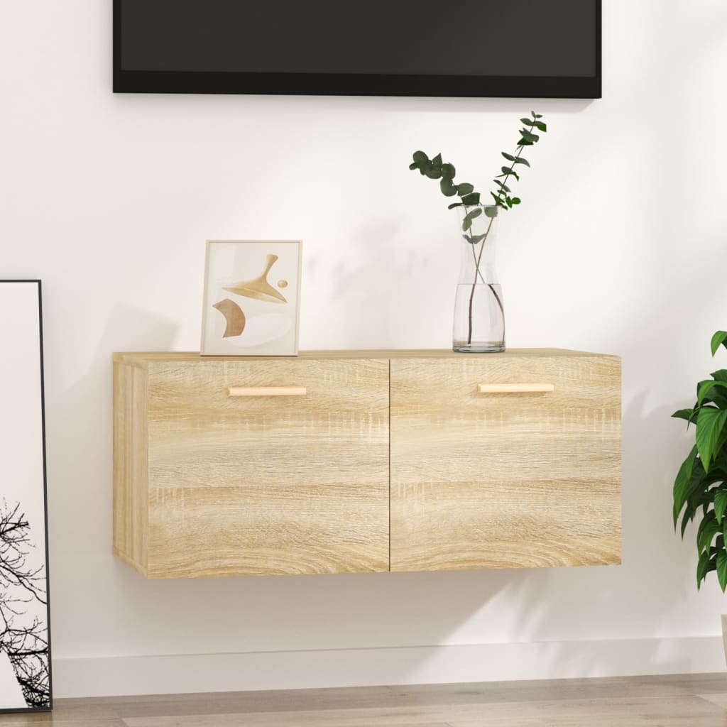 Ντουλάπι Τοίχου Sonoma Δρυς 80x35x36,5 εκ. Επεξεργασμένο Ξύλο - Pakobazaar