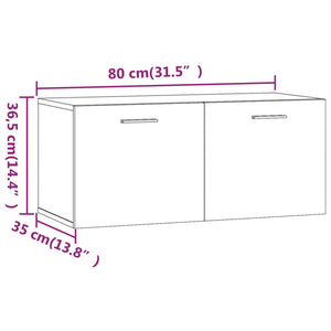 Ντουλάπι Τοίχου Γκρι Σκυρ. 80x35x36,5 εκ. Επεξεργασμένο Ξύλο