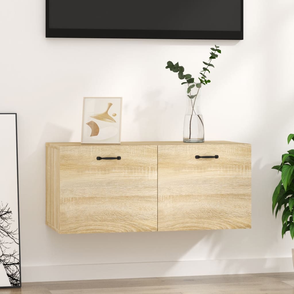 Ντουλάπι Τοίχου Sonoma Δρυς 80x35x36,5 εκ. Επεξεργασμένο Ξύλο - Pakobazaar