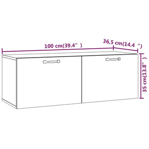 Ντουλάπι Γυαλιστερό λευκό100x36,5x35 εκ. από Επεξεργασμένο Ξύλο