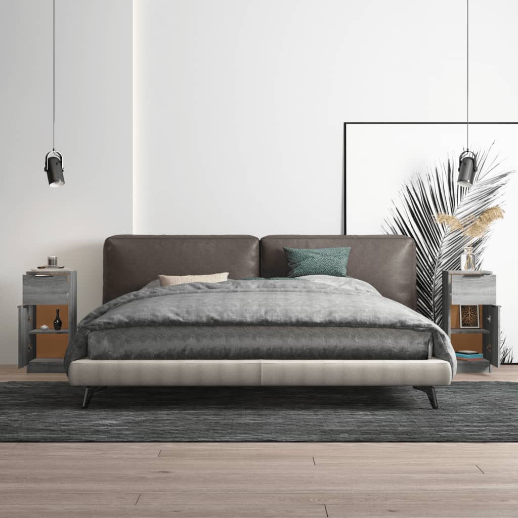 Ντουλάπια 2 τεμ. Γκρι Sonoma 30x30x70 εκ. Επεξεργασμένο Ξύλο - Pakobazaar
