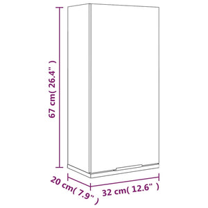 Ντουλάπι Μπάνιου Επιτοίχιο Καφέ δρυς 32 x 20 x 67 εκ.