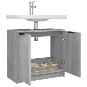 Ντουλάπι Μπάνιου Γκρι sonoma 64,5x33,5x59 εκ Επεξεργασμένο Ξύλο