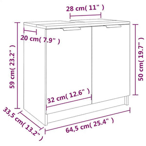 Ντουλάπι Μπάνιου Γκρι sonoma 64,5x33,5x59 εκ Επεξεργασμένο Ξύλο