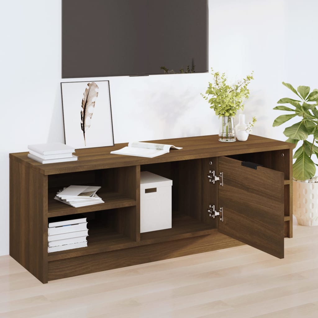 Έπιπλο Τηλεόρασης Καφέ Δρυς 102 x 35,5 x 36,5 εκ. Επεξεργ. Ξύλο