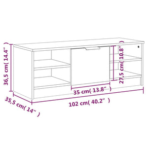 Έπιπλο Τηλεόρασης Καφέ Δρυς 102 x 35,5 x 36,5 εκ. Επεξεργ. Ξύλο