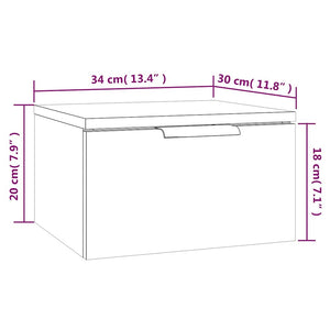 Κομοδίνα Επιτοίχιο Καφέ Δρυς 34 x 30 x 20 εκ.