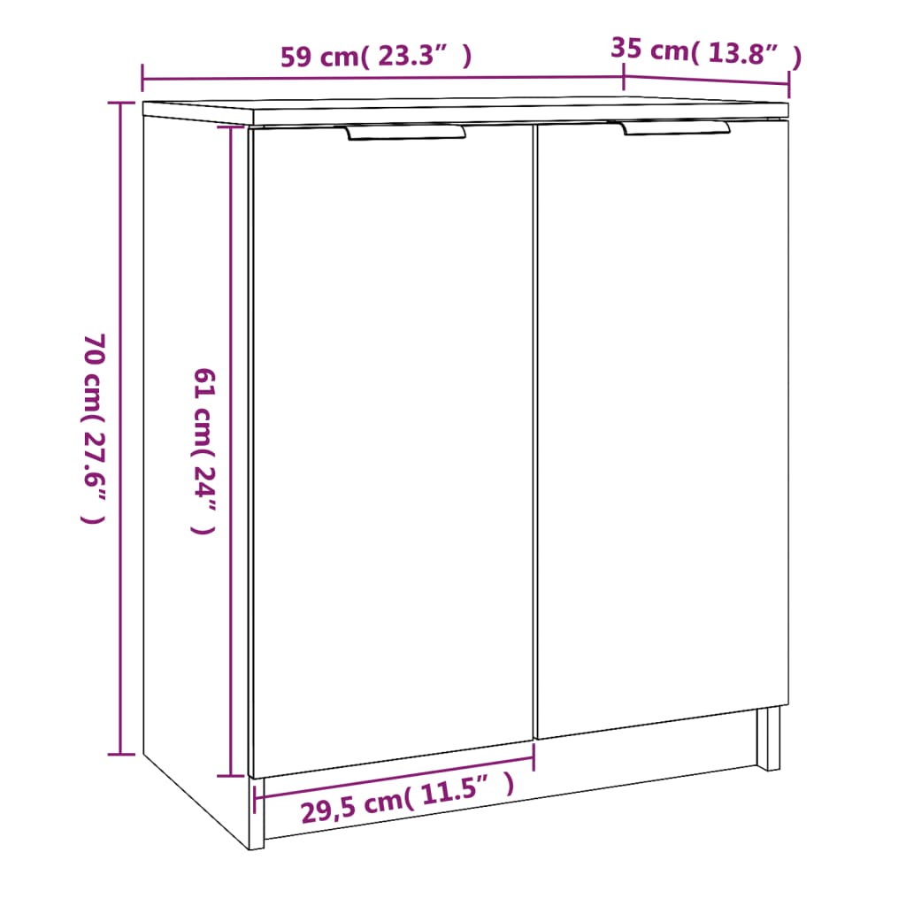 Παπουτσοθήκη Καπνιστή Δρυς 59x35x70 εκ. από Επεξεργασμένο Ξύλο - Pakobazaar