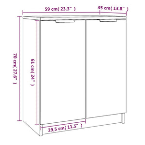 Παπουτσοθήκη Καφέ Δρυς 59x35x70 εκ. από Επεξεργασμένο Ξύλο