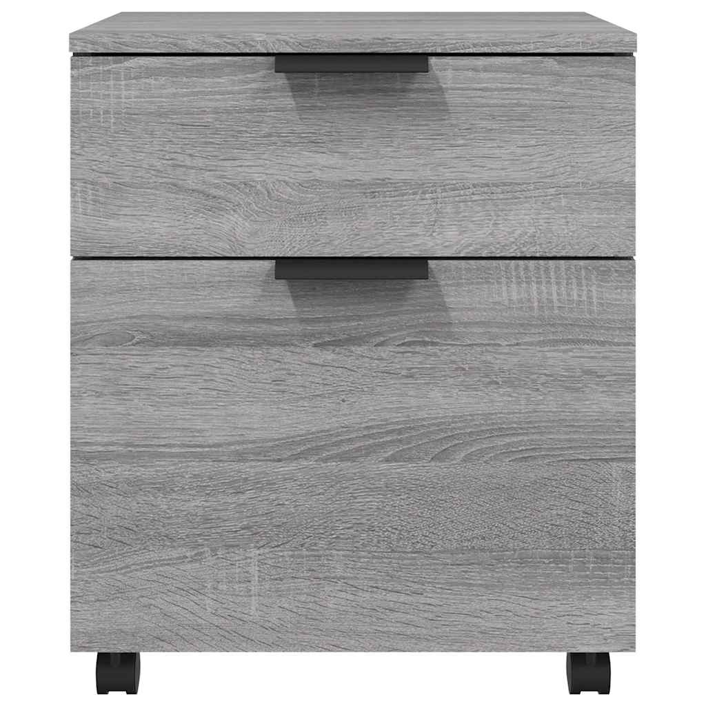 Αρχειοθήκη Φορητή Γκρι sonoma45x38x54 εκ. Επεξ. Ξύλο με Ρόδες