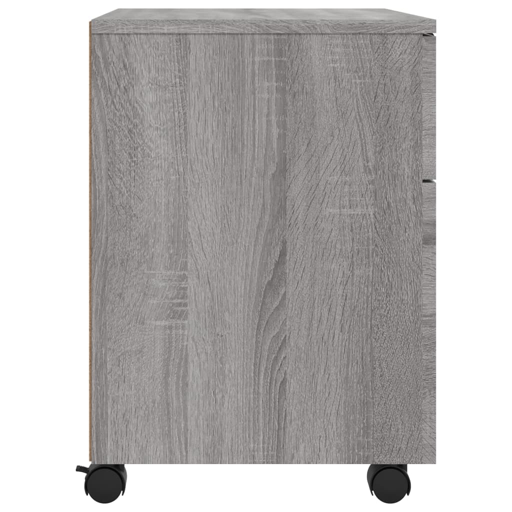 Αρχειοθήκη Φορητή Γκρι sonoma45x38x54 εκ. Επεξ. Ξύλο με Ρόδες