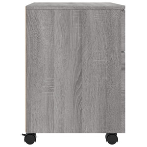 Αρχειοθήκη Φορητή Γκρι sonoma45x38x54 εκ. Επεξ. Ξύλο με Ρόδες