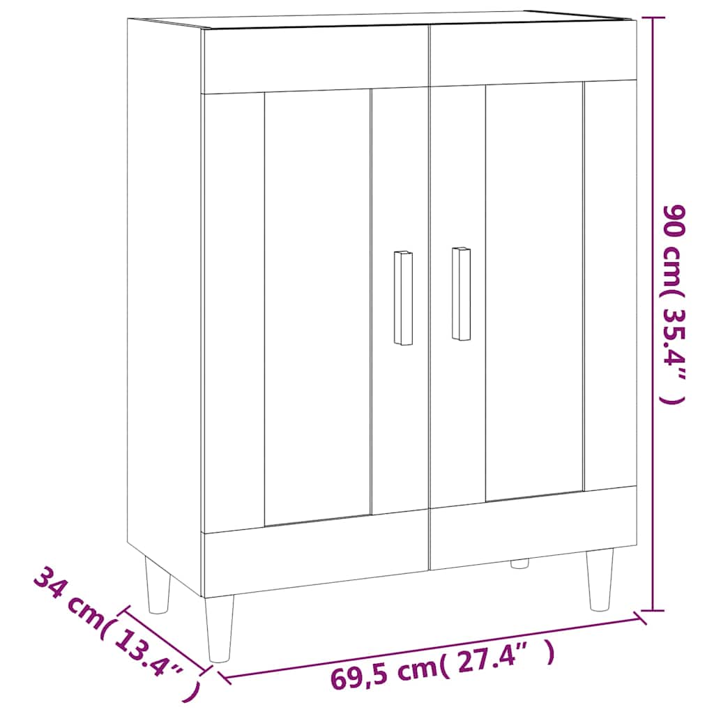 Ντουλάπι Γκρι Sonoma 69,5 x 34 x 90 εκ. από Επεξεργασμένο Ξύλο - Pakobazaar