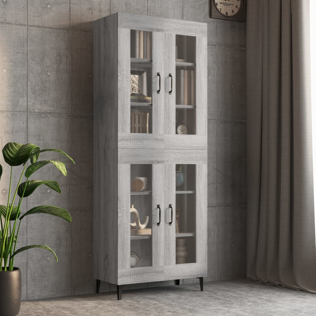 Ντουλάπι Τοίχου Κρεμαστό Γκρι sonoma 69,5x34x90 εκ. - Pakobazaar