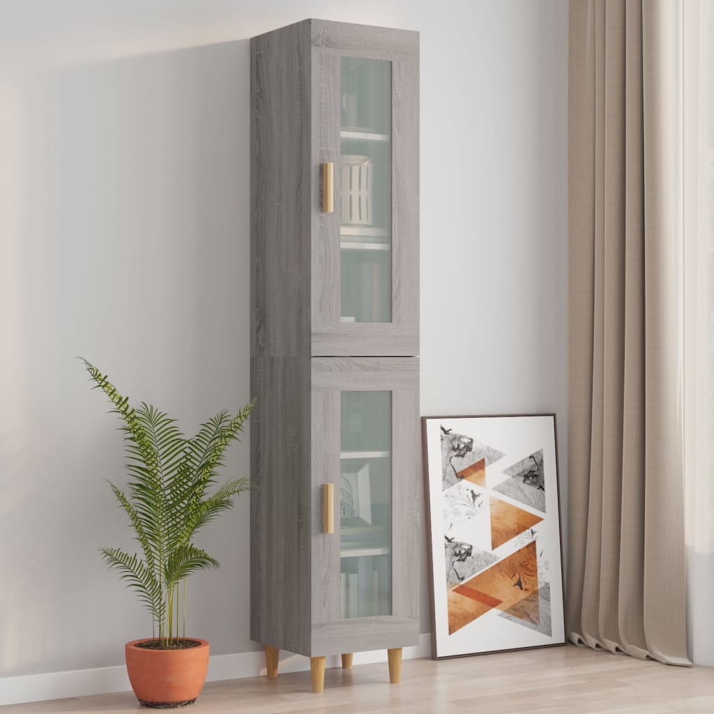 Ντουλάπι Τοίχου Κρεμαστό Γκρι sonoma 34,5x34x90 εκ.