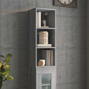 Ντουλάπι Τοίχου Γκρι Sonoma 34,5x32,5x90 εκ. Επεξεργασμένο Ξύλο - Pakobazaar