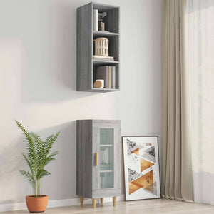 Ντουλάπι Τοίχου Γκρι Sonoma 34,5x32,5x90 εκ. Επεξεργασμένο Ξύλο - Pakobazaar