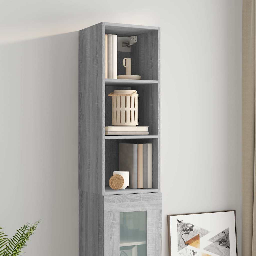 Ντουλάπι Τοίχου Γκρι Sonoma 34,5x32,5x90 εκ. Επεξεργασμένο Ξύλο - Pakobazaar