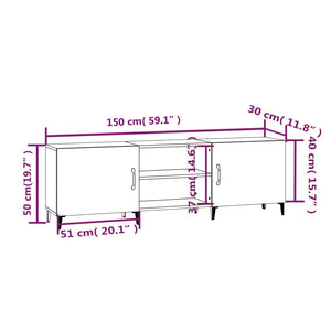 Έπιπλο Τηλεόρασης Καπνιστή Δρυς 150x30x50 εκ. Επεξ. Ξύλο