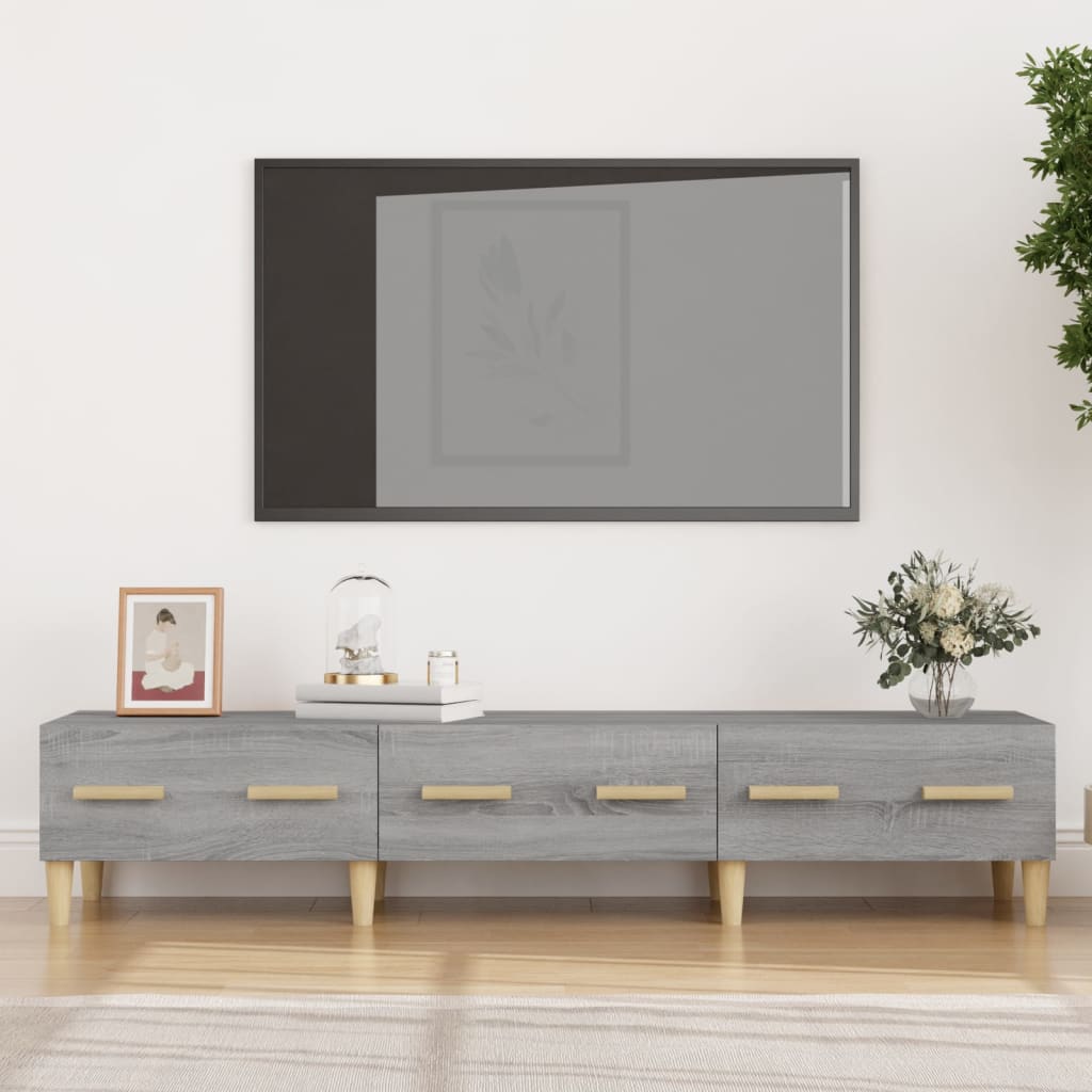 Έπιπλο Τηλεόρασης Γκρι Sonoma 150x34,5x30εκ. Επεξεργασμένο Ξύλο - Pakobazaar