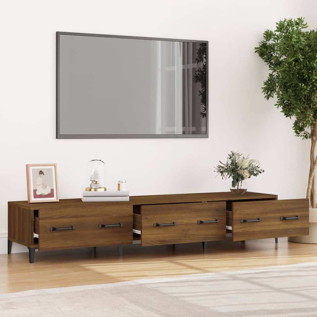 Έπιπλο Τηλεόρασης Καφέ Δρυς 150x34,5x30 εκ. Επεξεργασμένο Ξύλο - Pakobazaar