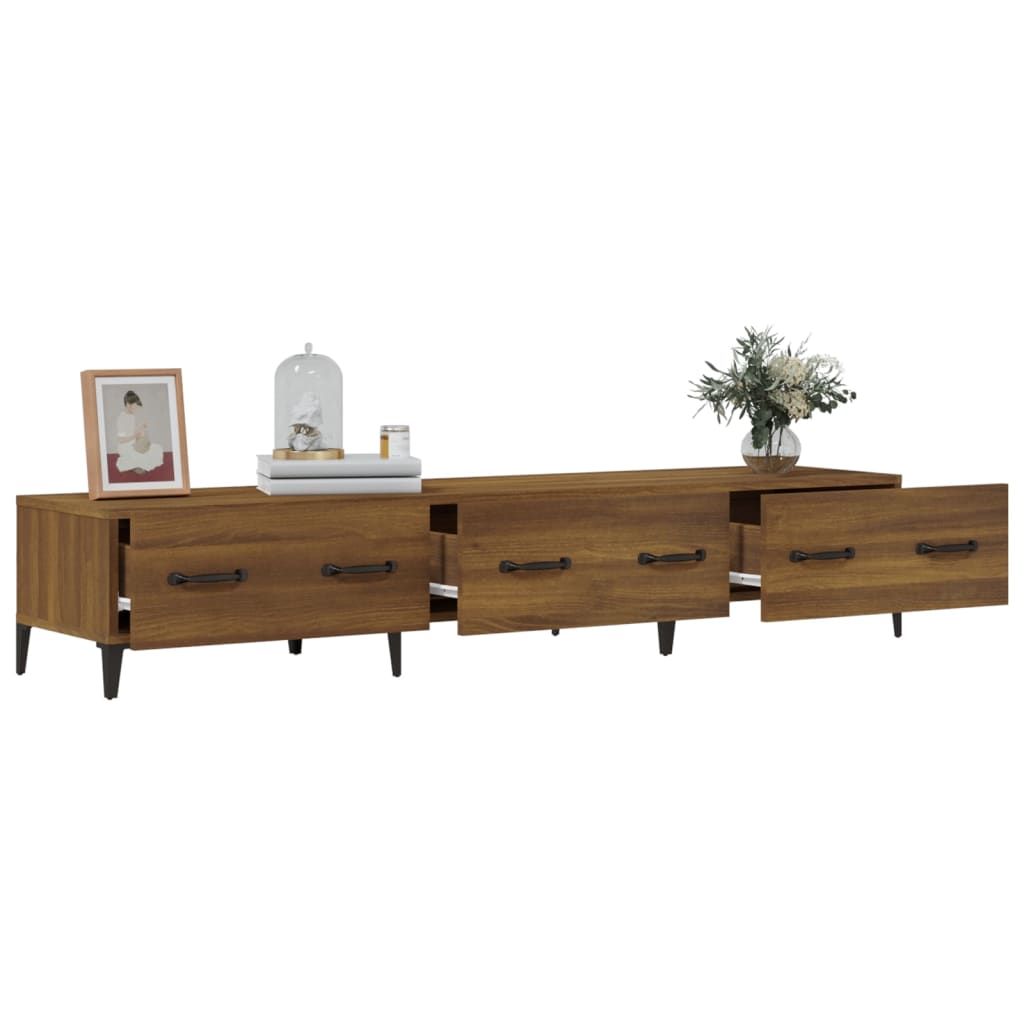 Έπιπλο Τηλεόρασης Καφέ Δρυς 150x34,5x30 εκ. Επεξεργασμένο Ξύλο - Pakobazaar