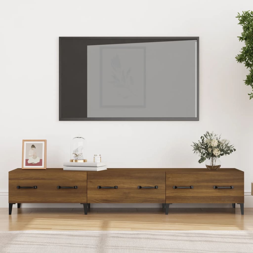 Έπιπλο Τηλεόρασης Καφέ Δρυς 150x34,5x30 εκ. Επεξεργασμένο Ξύλο - Pakobazaar