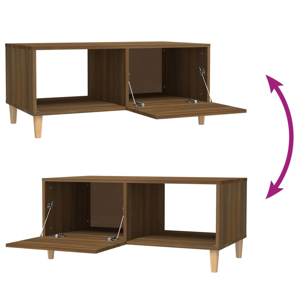 Τραπεζάκι Σαλονιού Καφέ Δρυς89,5x50x40εκ.από Επεξεργασμένο Ξύλο