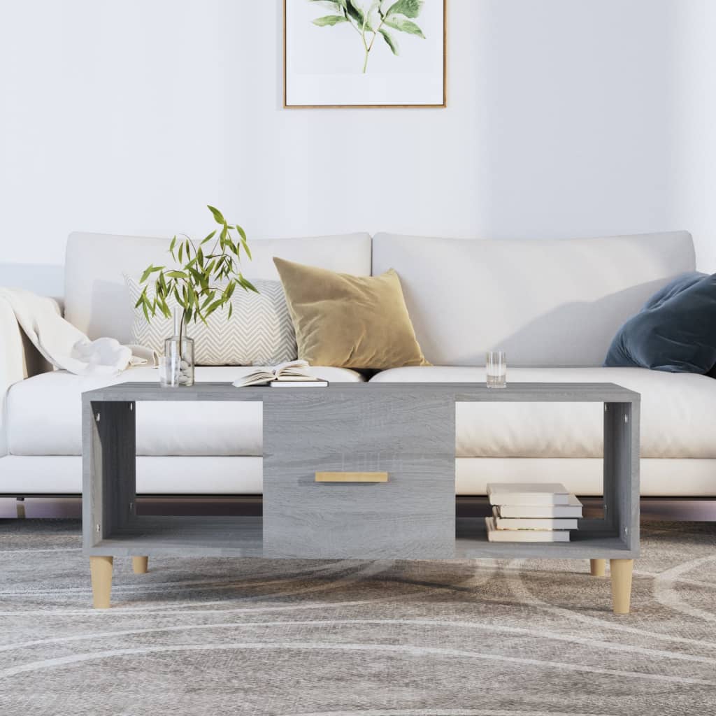 Τραπεζάκι Σαλονιού Γκρι Sonoma 102x50x40 εκ. Επεξεργασμένο Ξύλο - Pakobazaar