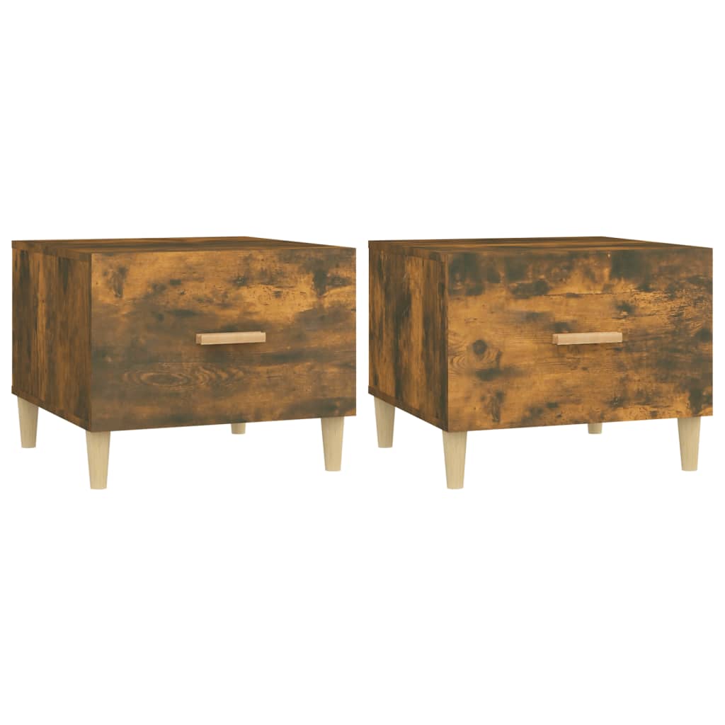 Τραπεζάκια Σαλονιού 2 τεμ Καπνιστή Oak 50x50x40 εκ Επεξ. Ξύλο